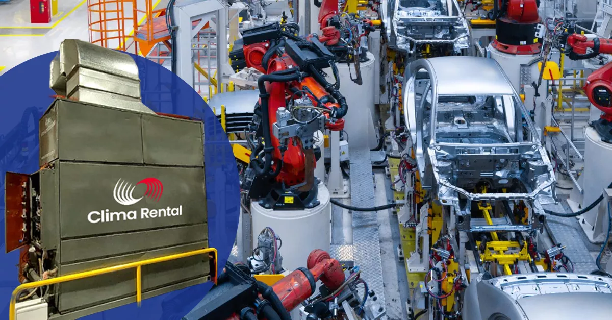 Chiller y Unidades de Tratamiento de Aire (UTA) instalados en sector de calibración automotriz para control de temperatura y humedad